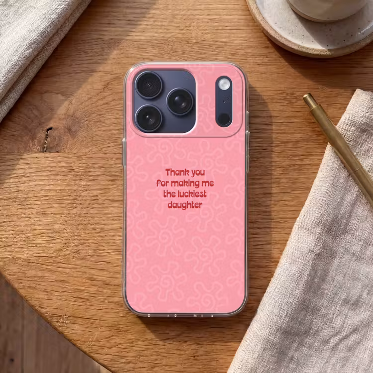 Tekst - Rood - Moederdag Telefoonhoesje iPhone 17 Pro klein -sfeer1