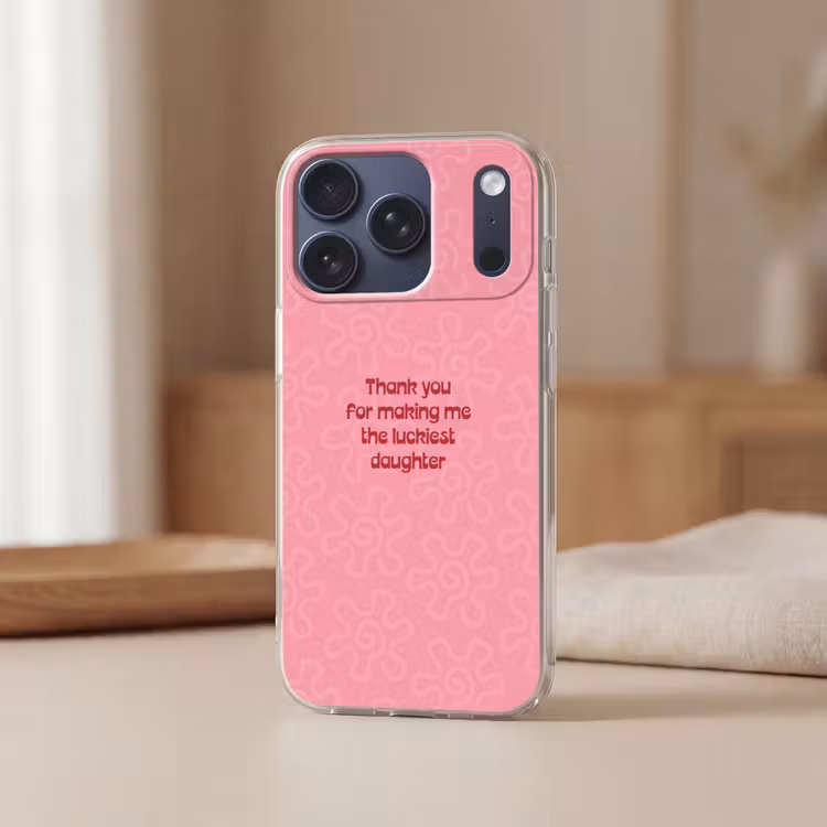 Tekst - Rood - Moederdag Telefoonhoesje iPhone 17 Pro klein -sfeer2