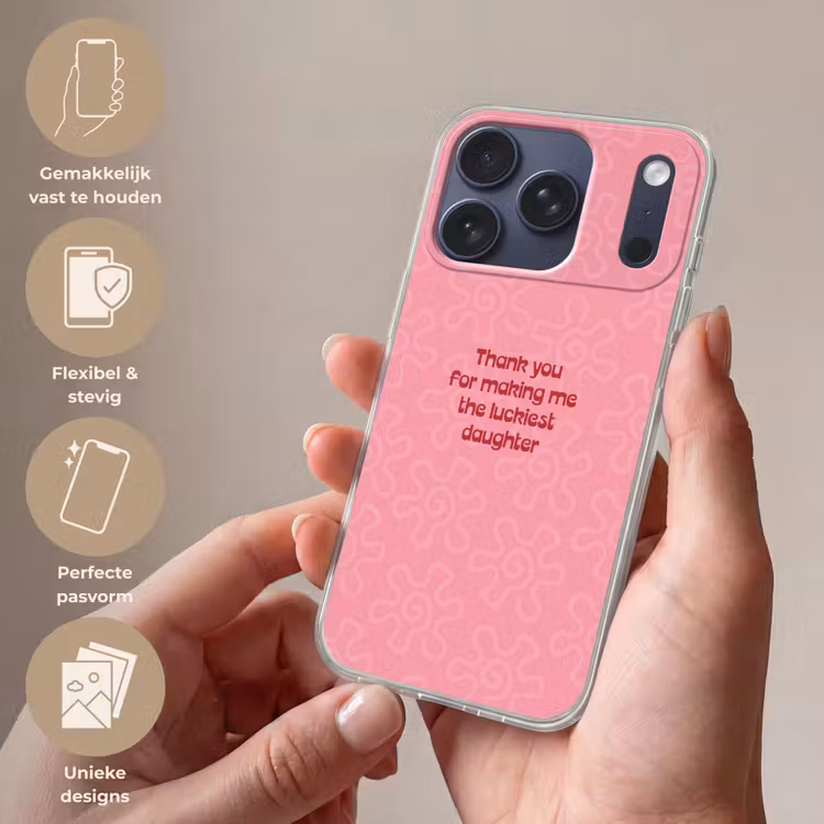Tekst - Rood - Moederdag Telefoonhoesje iPhone 17 Pro klein -sfeer3_NL