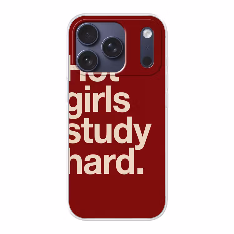 Tekst - Studie - Motivatie - Modern - Rood Telefoonhoesje iPhone 17 Pro klein -3d