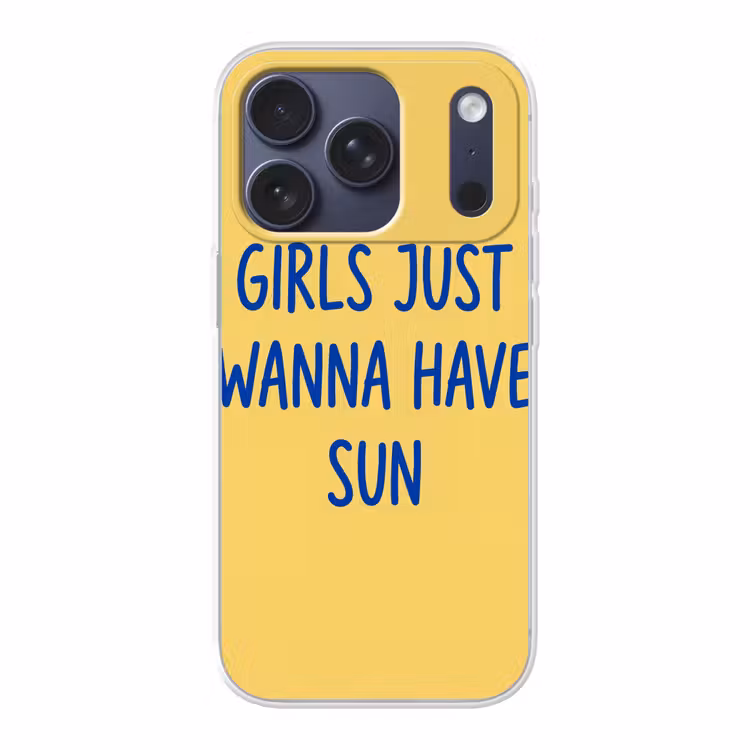 Tekst - Zon - Zomer - Modern - Geel Telefoonhoesje iPhone 17 Pro klein -3d