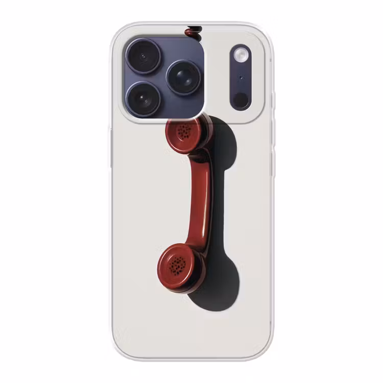 Telefoon - Koord - Rood - Minimalistisch Telefoonhoesje iPhone 17 Pro klein -3d