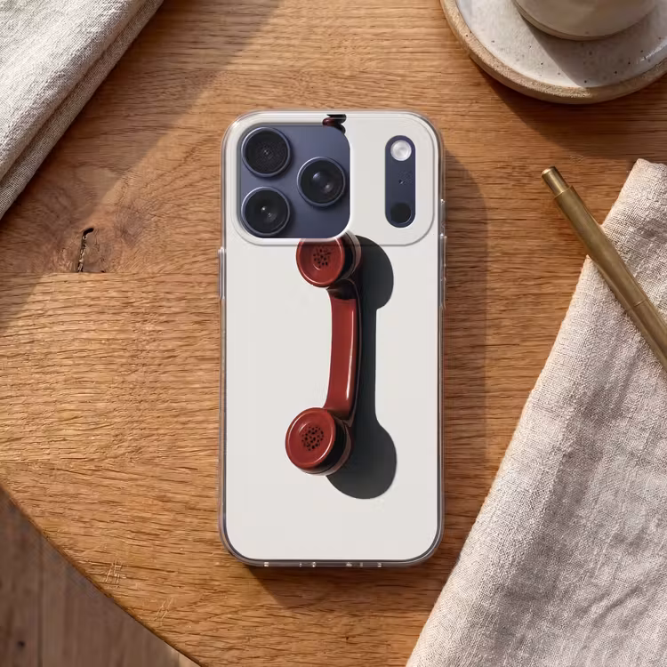 Telefoon - Koord - Rood - Minimalistisch Telefoonhoesje iPhone 17 Pro klein -sfeer1