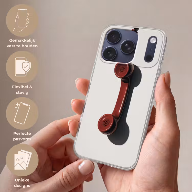 Telefoon - Koord - Rood - Minimalistisch Telefoonhoesje iPhone 17 Pro klein -sfeer3_NL