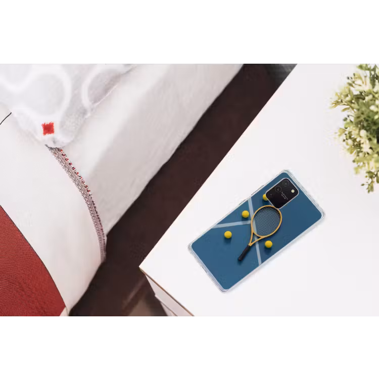 Tennisracket - Bal - Blauw - Veld Telefoonhoesje Samsung Galaxy S10 Lite klein -kamerS10Lite