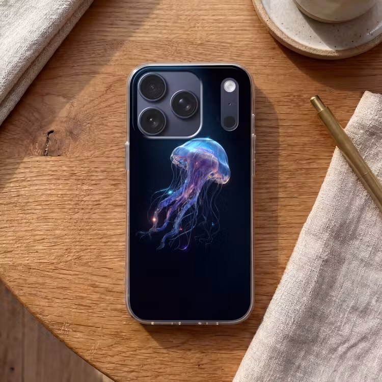 Tentakels - Kwal - Paars - Sprankeling Telefoonhoesje iPhone 17 Pro klein -sfeer1