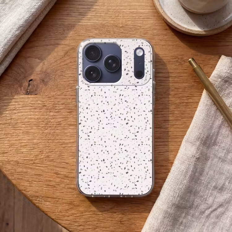 Terrazzo - Patroon - Créme Telefoonhoesje iPhone 17 Pro klein 878 -sfeer1