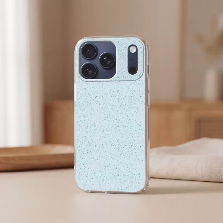 Terrazzo - Patroon - Kleurrijk - Baby Blauw Telefoonhoesje iPhone 17 Pro klein 878 -sfeer2