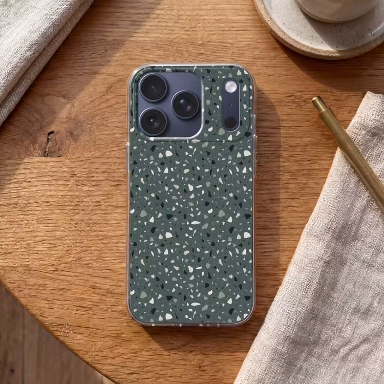 Terrazzo -  Patroon - Kleurrijk - Groen Telefoonhoesje iPhone 17 Pro klein 878 -sfeer1