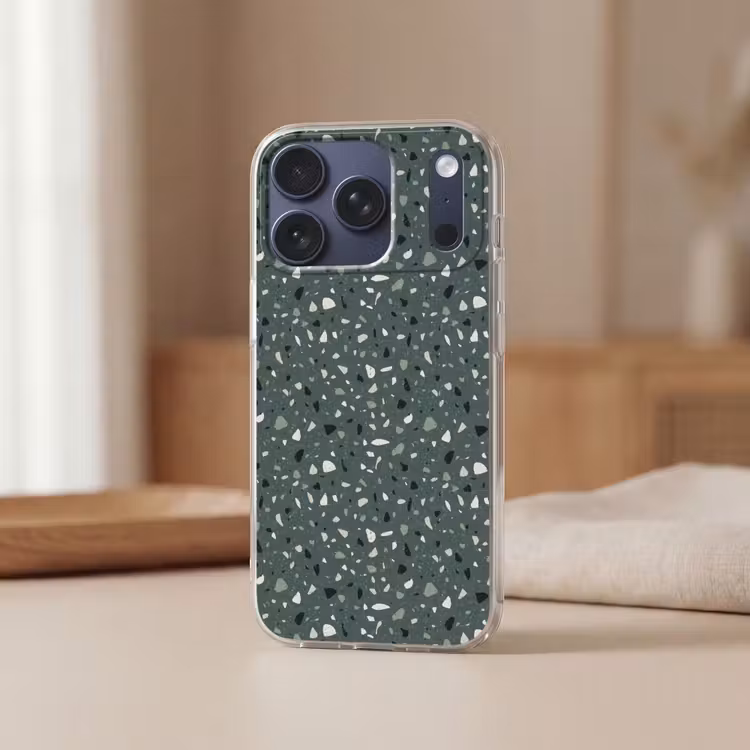 Terrazzo -  Patroon - Kleurrijk - Groen Telefoonhoesje iPhone 17 Pro klein 878 -sfeer2