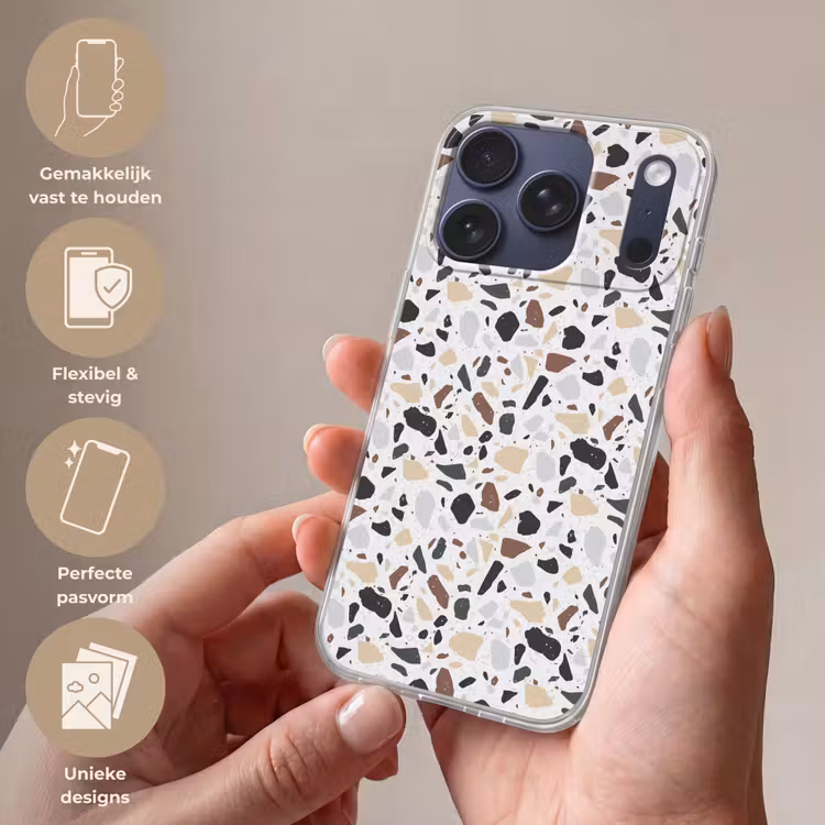 Terrazzo -  Patroon - Kleurrijk - Klei Telefoonhoesje iPhone 17 Pro klein 878 -sfeer3_NL