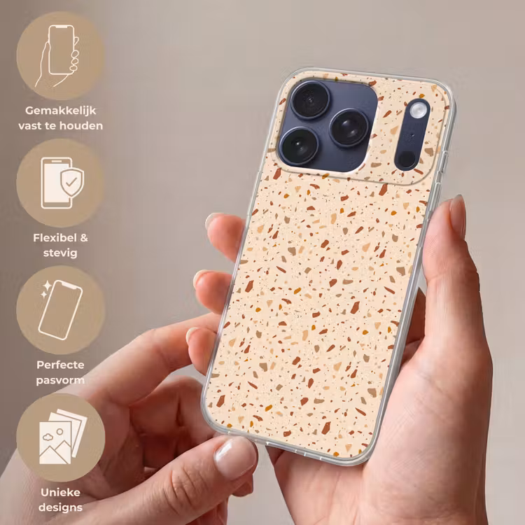 Terrazzo - Patroon - Kleurrijk - Steen Telefoonhoesje iPhone 17 Pro klein 878 -sfeer3_NL
