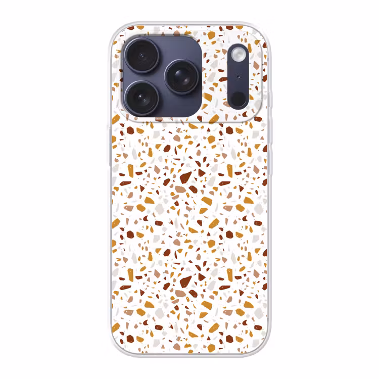 Terrazzo - Patroon - Wit - Urban Telefoonhoesje iPhone 17 Pro klein 878 -3d
