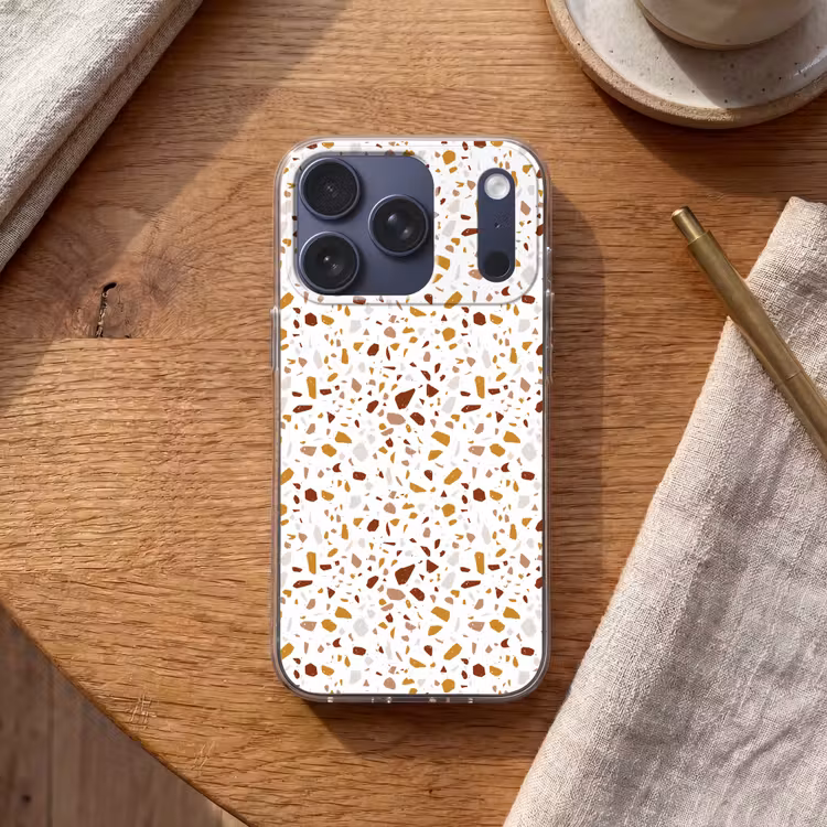 Terrazzo - Patroon - Wit - Urban Telefoonhoesje iPhone 17 Pro klein 878 -sfeer1