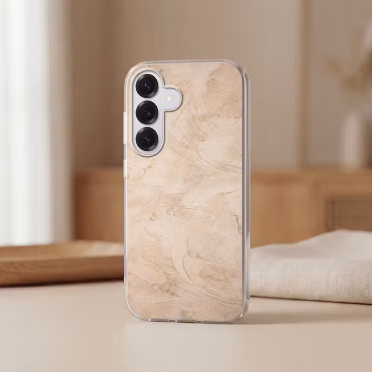 Textuur - Patroon - Abstract - Modern - Beige Telefoonhoesje Samsung Galaxy S26 klein -sfeer2