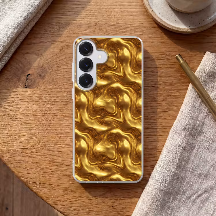 Textuur - Vloeibaar - Organisch - Goud Telefoonhoesje Samsung Galaxy S26 klein 975 -sfeer1