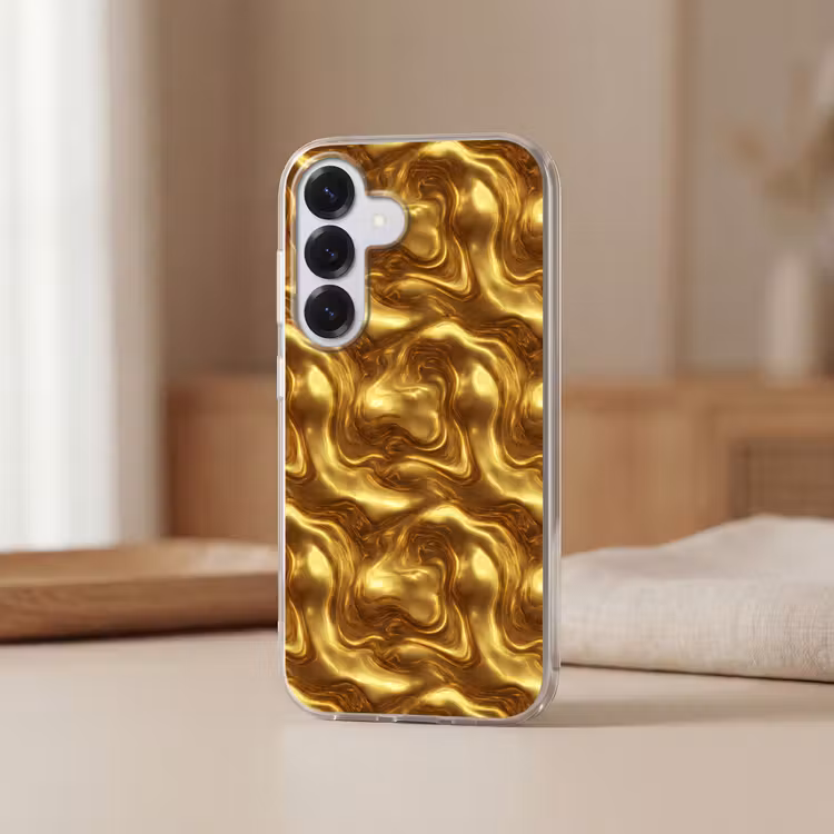 Textuur - Vloeibaar - Organisch - Goud Telefoonhoesje Samsung Galaxy S26 klein 975 -sfeer2