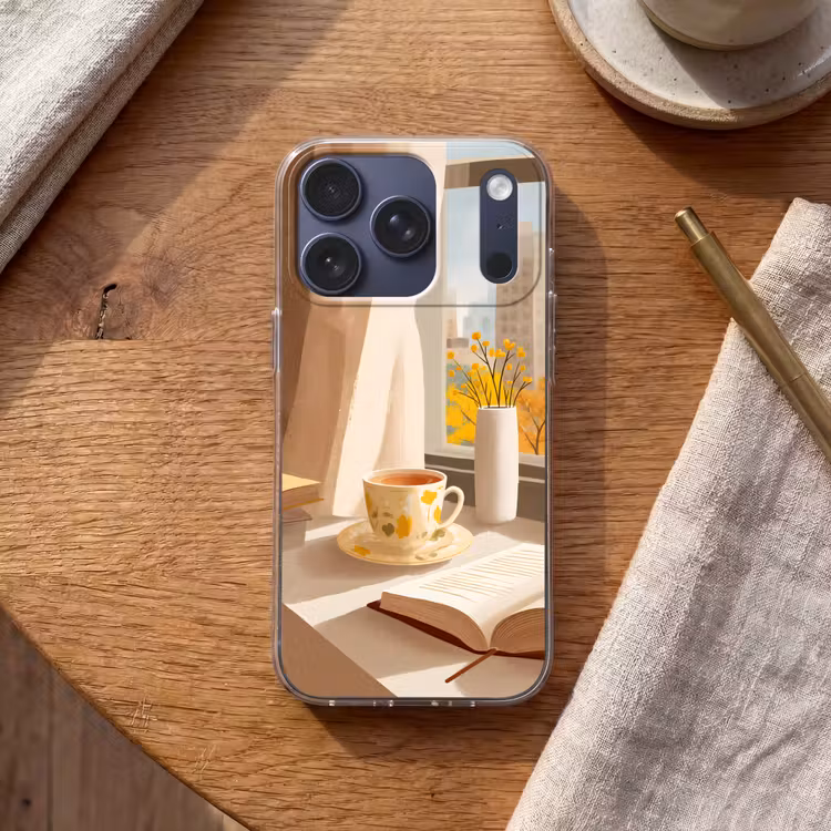 Thee - Boek - Thee - Herfst Telefoonhoesje iPhone 17 Pro klein -sfeer1