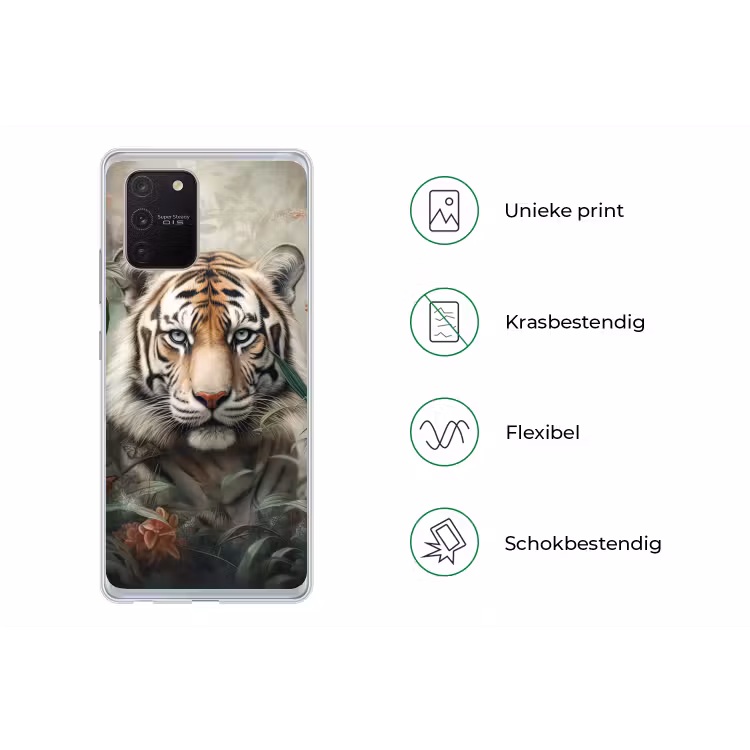 Tijger - Vlinders - Dieren - Jungle - Bloemen Telefoonhoesje Samsung Galaxy S10 Lite klein -specsS10Lite