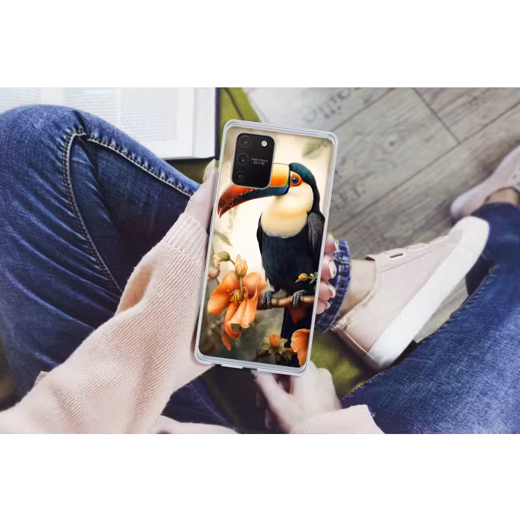 Toekan - Vogel - Bloemen - Planten Telefoonhoesje Samsung Galaxy S10 Lite klein -handS10Lite