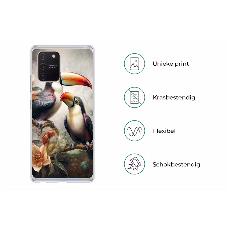 Toekan - Vogels - Bloemen - Jungle Telefoonhoesje Samsung Galaxy S10 Lite klein -specsS10Lite