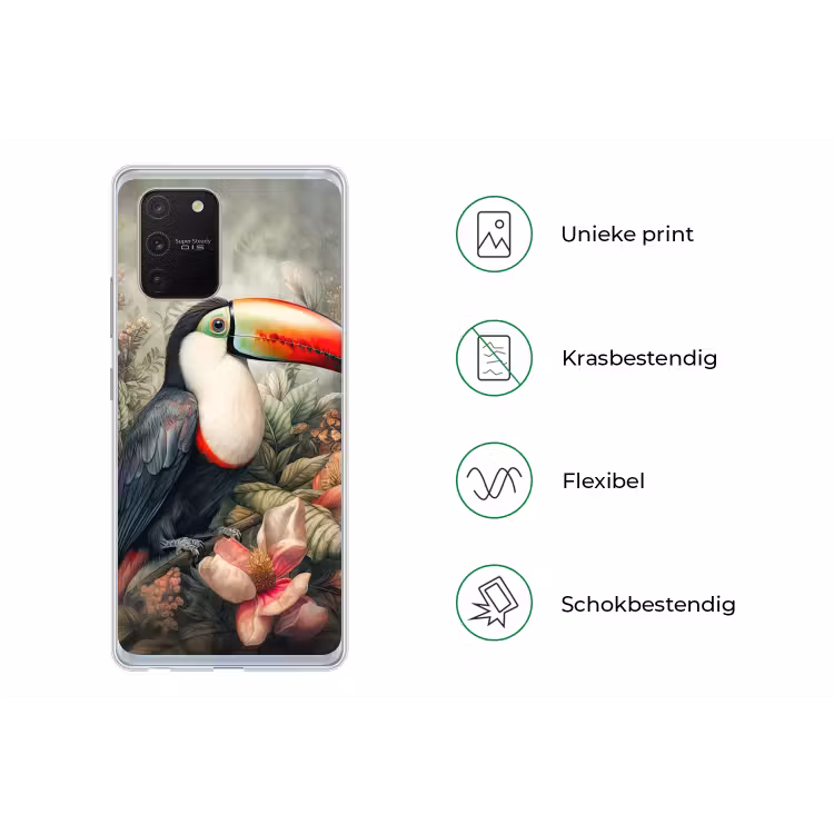 Toekan - Vogels - Bloemen - Planten - Tropisch Telefoonhoesje Samsung Galaxy S10 Lite klein -specsS10Lite