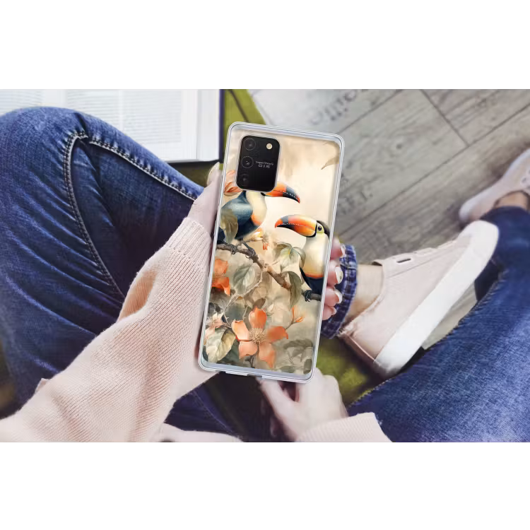 Toekan - Vogels - Bloemen - Tak Telefoonhoesje Samsung Galaxy S10 Lite klein -handS10Lite