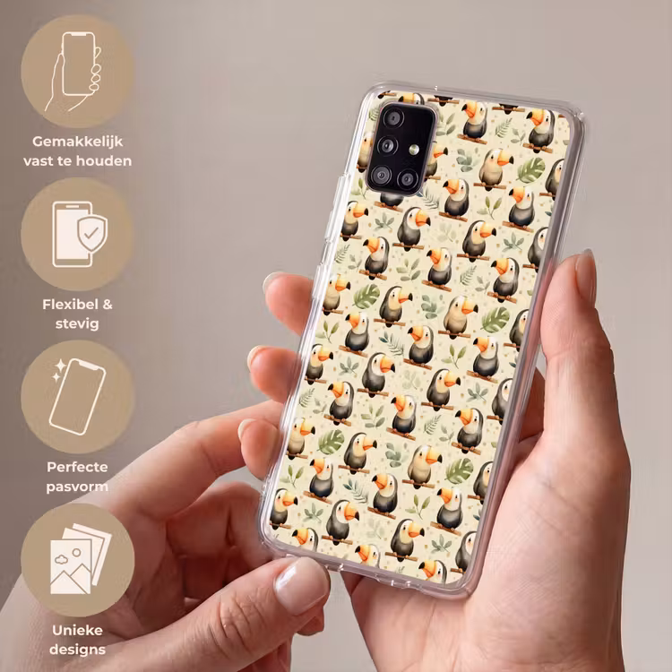 Toekans - Exotisch - Kleurrijk Telefoonhoesje Samsung Galaxy A51 5G klein 373 -sfeer3_NL