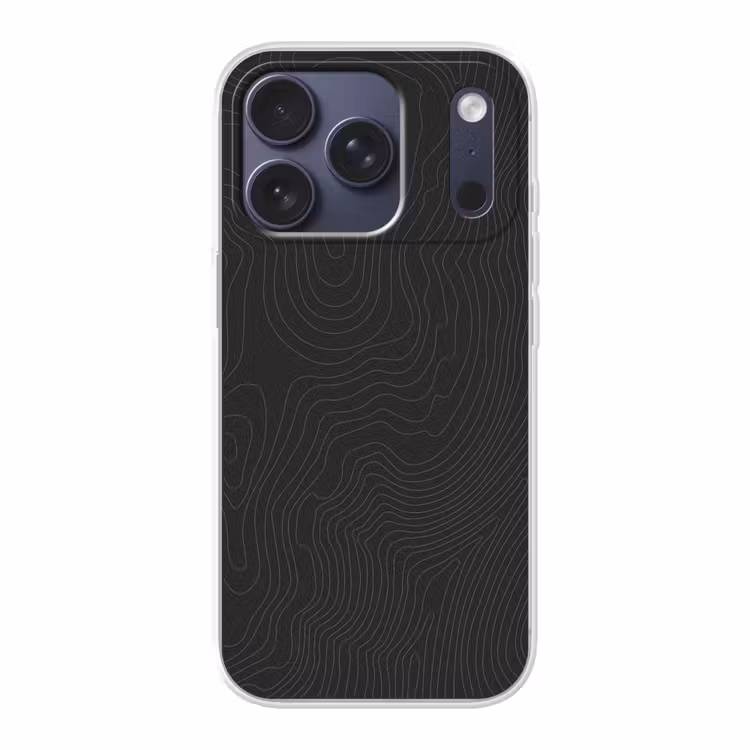 Topografische lijnen - Grijs - Abstract Telefoonhoesje iPhone 17 Pro klein -3d