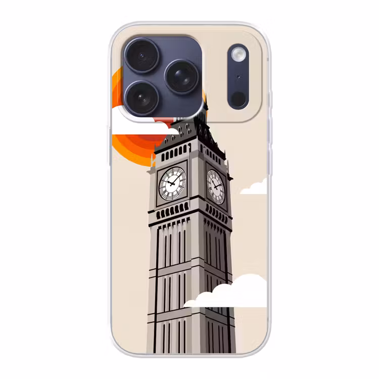 Toren - Klok - Londen - Architectuur - Retro Telefoonhoesje iPhone 17 Pro klein -3d