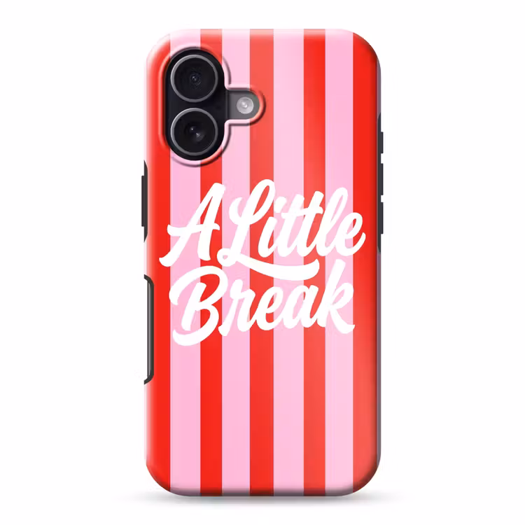 A Little Break - Strepen - Rood - Roze Toughcase MagSafe Apple iPhone 17 klein -3d
