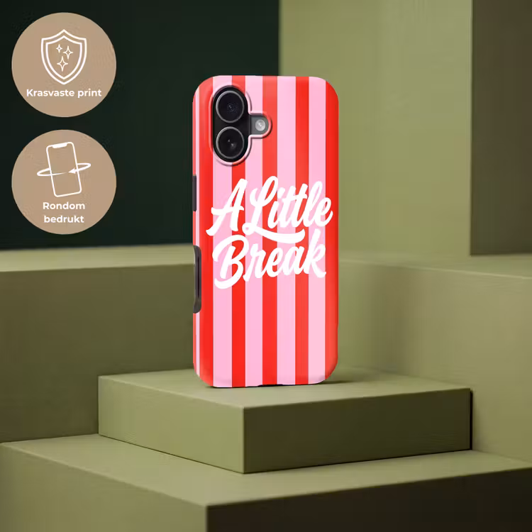 A Little Break - Strepen - Rood - Roze Toughcase MagSafe Apple iPhone 17 klein -USP_PrintM_NL