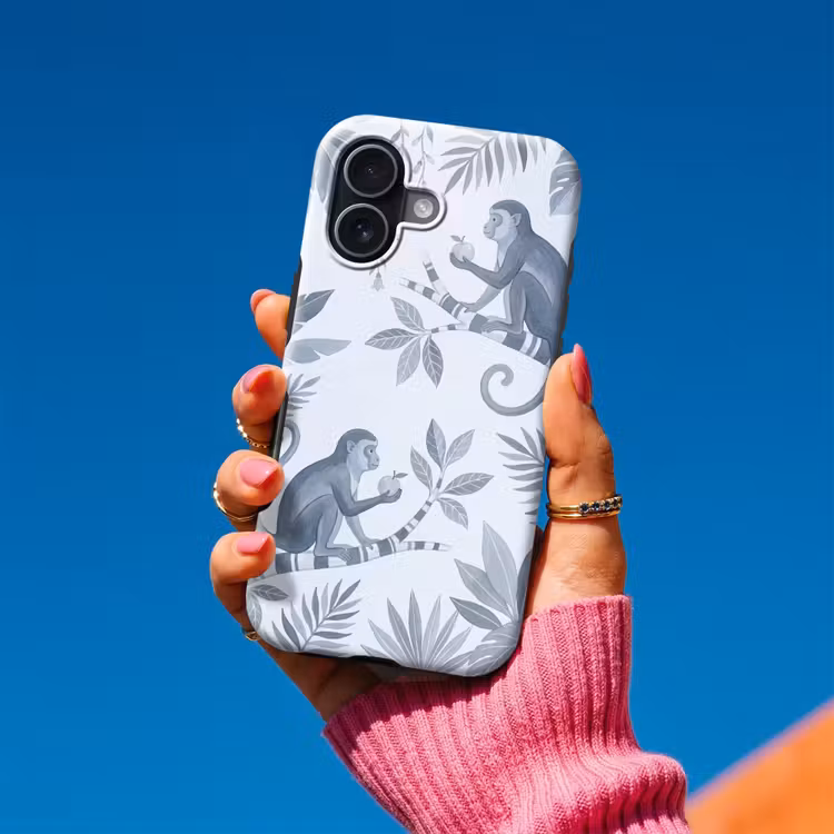 Aap - Boom - Bladeren - Jungle - Illustratie Toughcase MagSafe Apple iPhone 17 klein -Sfeer1V