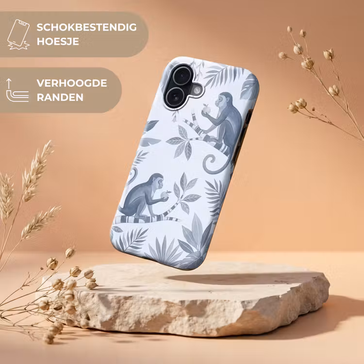 Aap - Boom - Bladeren - Jungle - Illustratie Toughcase MagSafe Apple iPhone 17 klein -USP_RandenV_NL