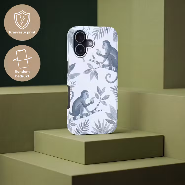 Aap - Boom - Bladeren - Jungle - Illustratie Toughcase MagSafe Apple iPhone 17 klein -USP_PrintM_NL