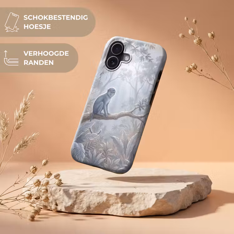 Aap - Boom - Jungle - Natuur - Grijs Toughcase MagSafe Apple iPhone 17 klein -USP_RandenV_NL
