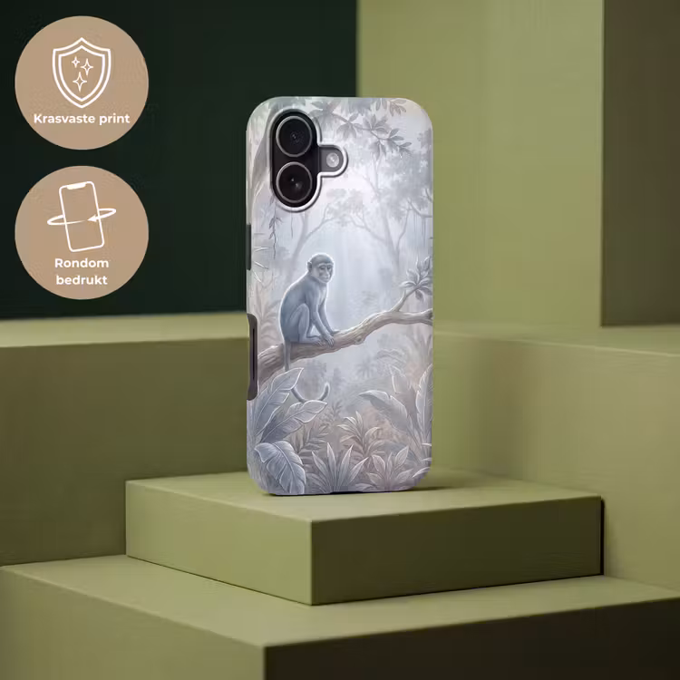Aap - Boom - Jungle - Natuur - Grijs Toughcase MagSafe Apple iPhone 17 klein -USP_PrintM_NL