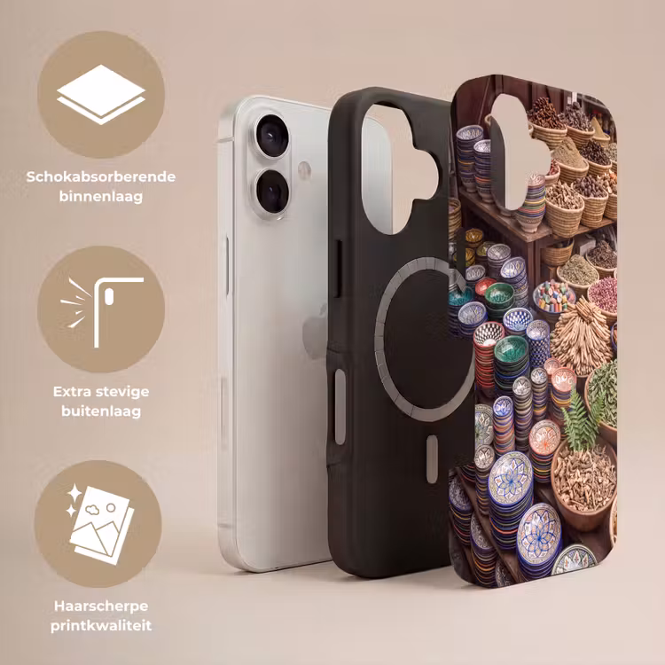 Telefoonhoesje Toughcase - Aardewerk - Oosters - Kleurrijk - Aardewerk - Oosters - Kleurrijk Toughcase MagSafe Apple iPhone 17 klein