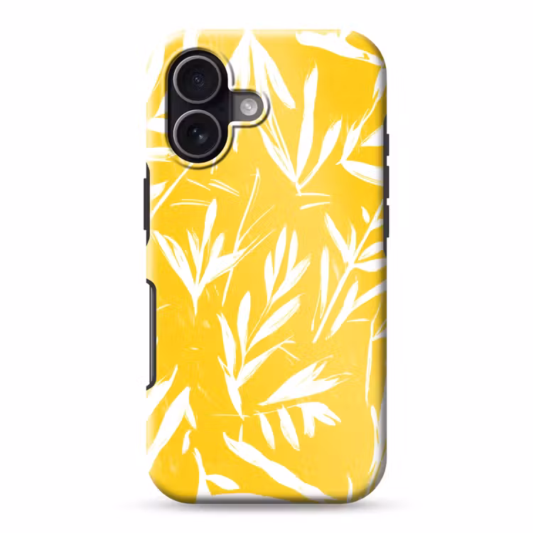 Abstract - Bladeren - Geel - Penseelstreken Toughcase MagSafe Apple iPhone 17 klein -3d