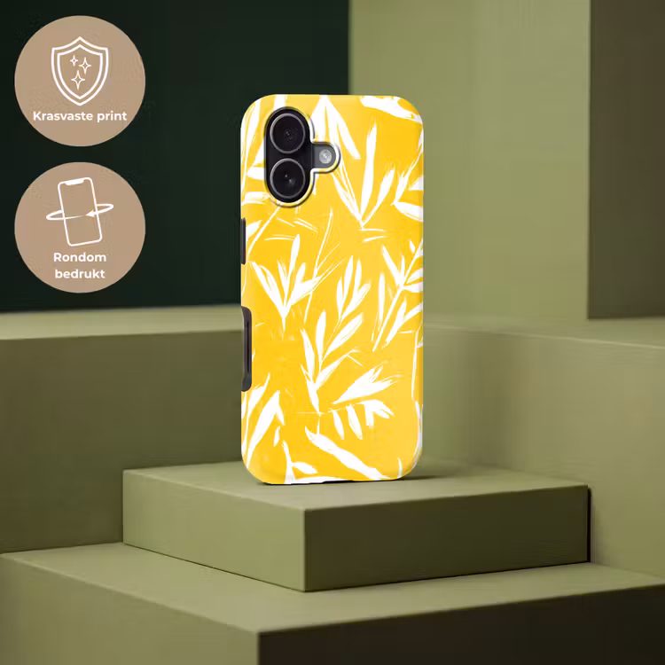 Abstract - Bladeren - Geel - Penseelstreken Toughcase MagSafe Apple iPhone 17 klein -USP_PrintM_NL