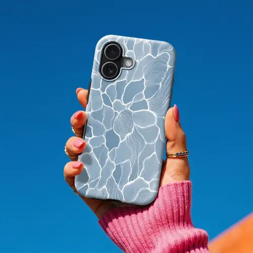 Abstract - Blauw - Bladeren Toughcase MagSafe Apple iPhone 17 klein -Sfeer1V