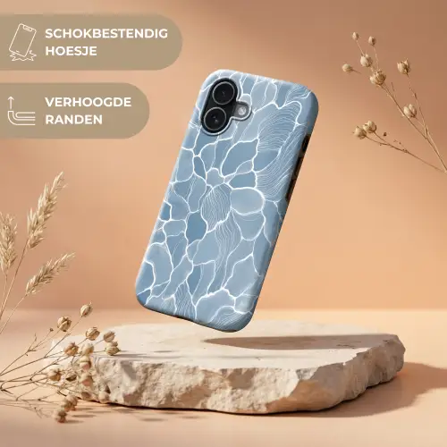 Abstract - Blauw - Bladeren Toughcase MagSafe Apple iPhone 17 klein -USP_RandenV_NL