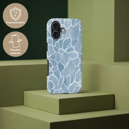 Abstract - Blauw - Bladeren Toughcase MagSafe Apple iPhone 17 klein -USP_PrintM_NL