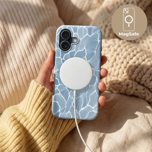Abstract - Blauw - Bladeren Toughcase MagSafe Apple iPhone 17 klein -USP_MagsafeV
