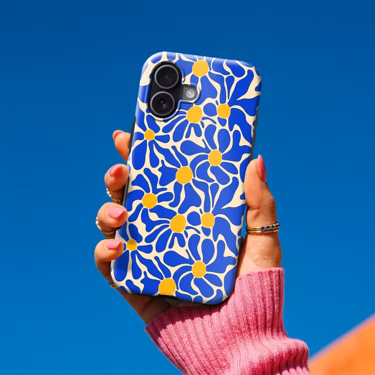 Abstract - Bloem - Blauw Toughcase MagSafe Apple iPhone 17 klein 1017 -Sfeer1V