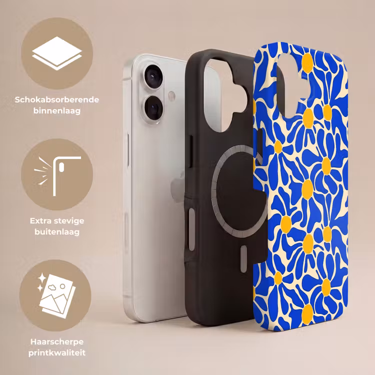 Abstract - Bloem - Blauw Toughcase MagSafe Apple iPhone 17 klein 1017 -USP_Lagen_NL