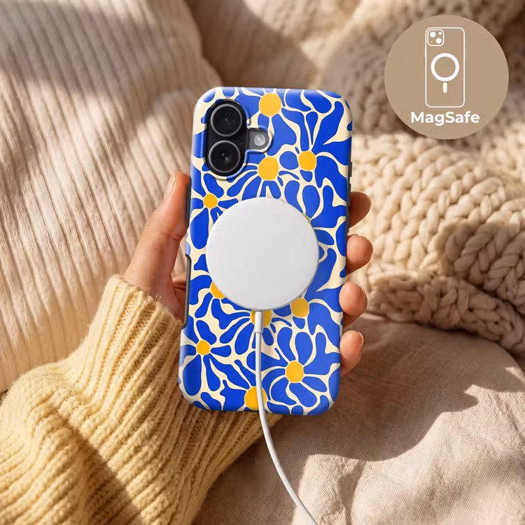 Abstract - Bloem - Blauw Toughcase MagSafe Apple iPhone 17 klein 1017 -USP_MagsafeV