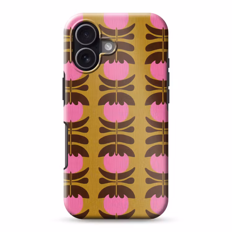Abstract - Bloemen - Roze Toughcase MagSafe Apple iPhone 17 klein 1017 -3d