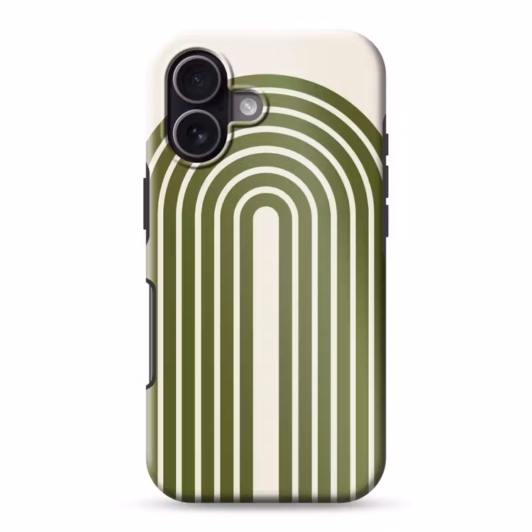 Abstract - Bogen - Modern - Groen - Kunst Toughcase MagSafe Apple iPhone 17 klein -3d
