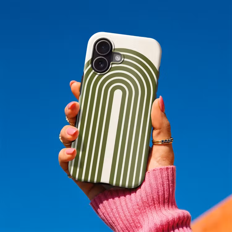 Abstract - Bogen - Modern - Groen - Kunst Toughcase MagSafe Apple iPhone 17 klein -Sfeer1V